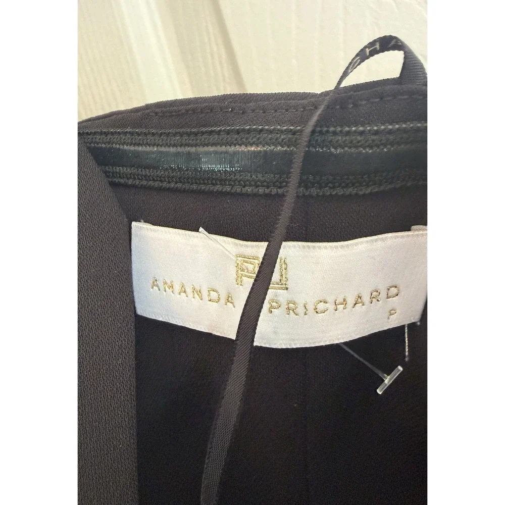 Amanda Urichard Jumpsuit Women P Black Strapless Sweetheart V-Notch Tapered Leg